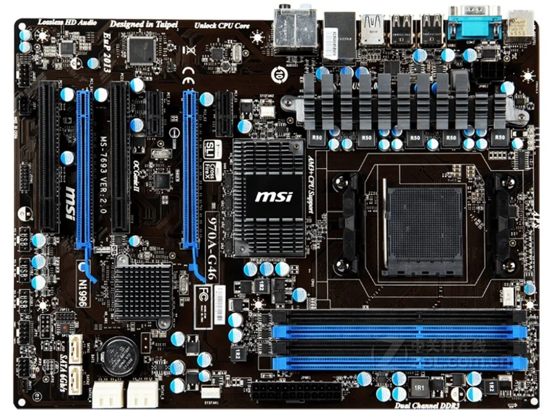 Оригинальная материнская плата MSI 970A-G46 MS-7693 DDR3 Socket AM3/AM3 + 32 Гб USB 3 0 970 десктопная