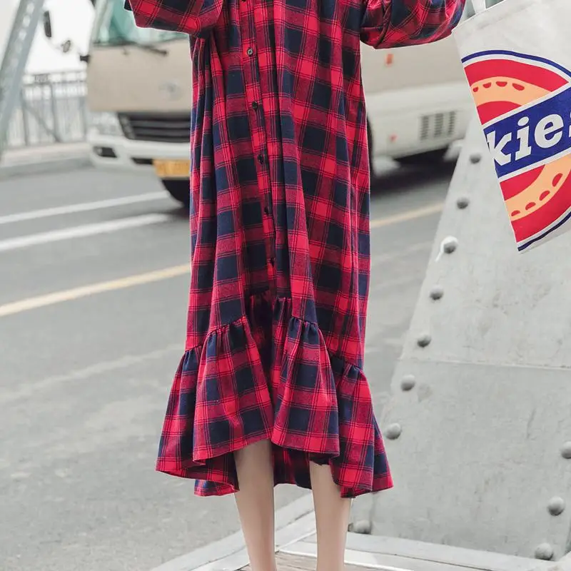 Z-ZOUX Women Hoodies Lantern Sleeve O-Neck Sweatshirts Dresses Women Plaid Long Plus Size Sweatshirt Tops Women Hoodies