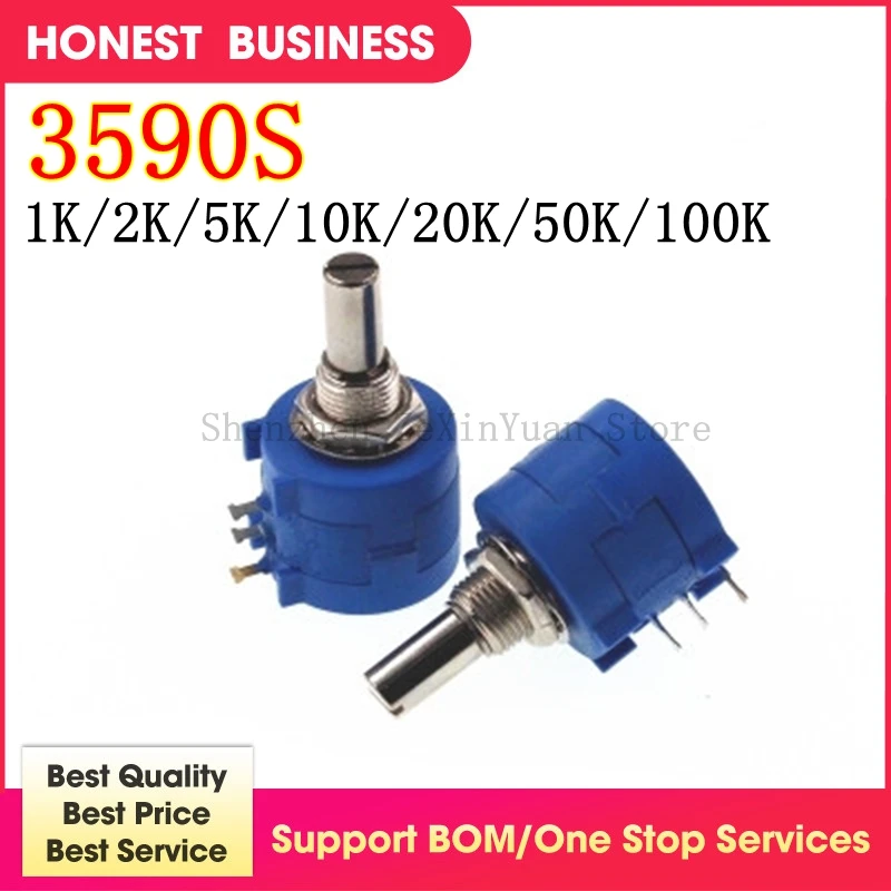 1 шт. потенциометр серии 3590S 200 500 1K 2K 5K 10K 20K 50K 100K Ом 3590S-2-103L 101 102 103 104 201 202 203 501 502 503 |