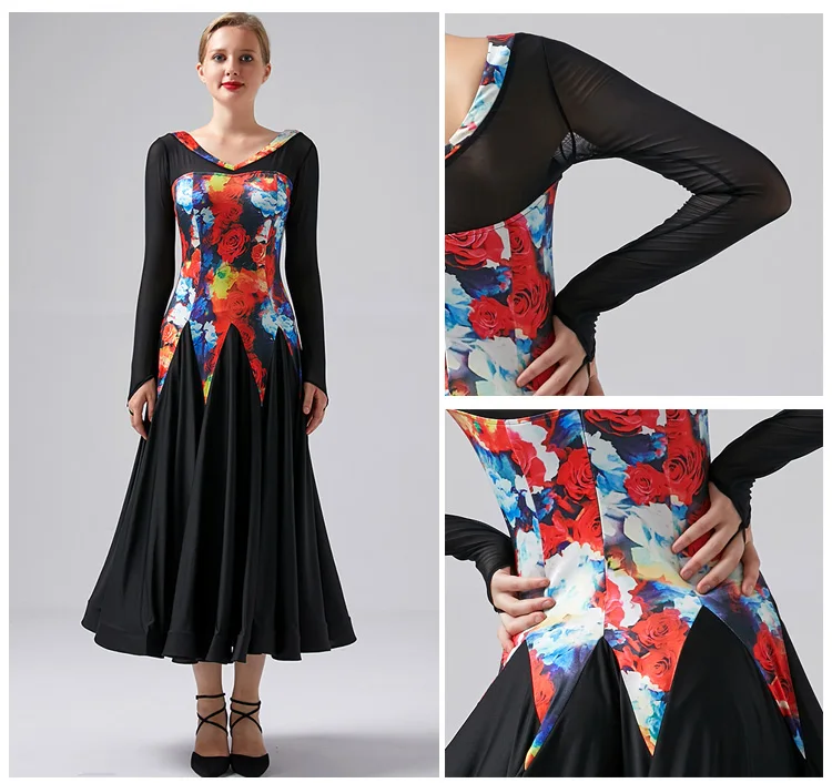 

ballroom dance dresses for sale long ballroom dress women tango dance costume print dress foxtort women dance wear splicing