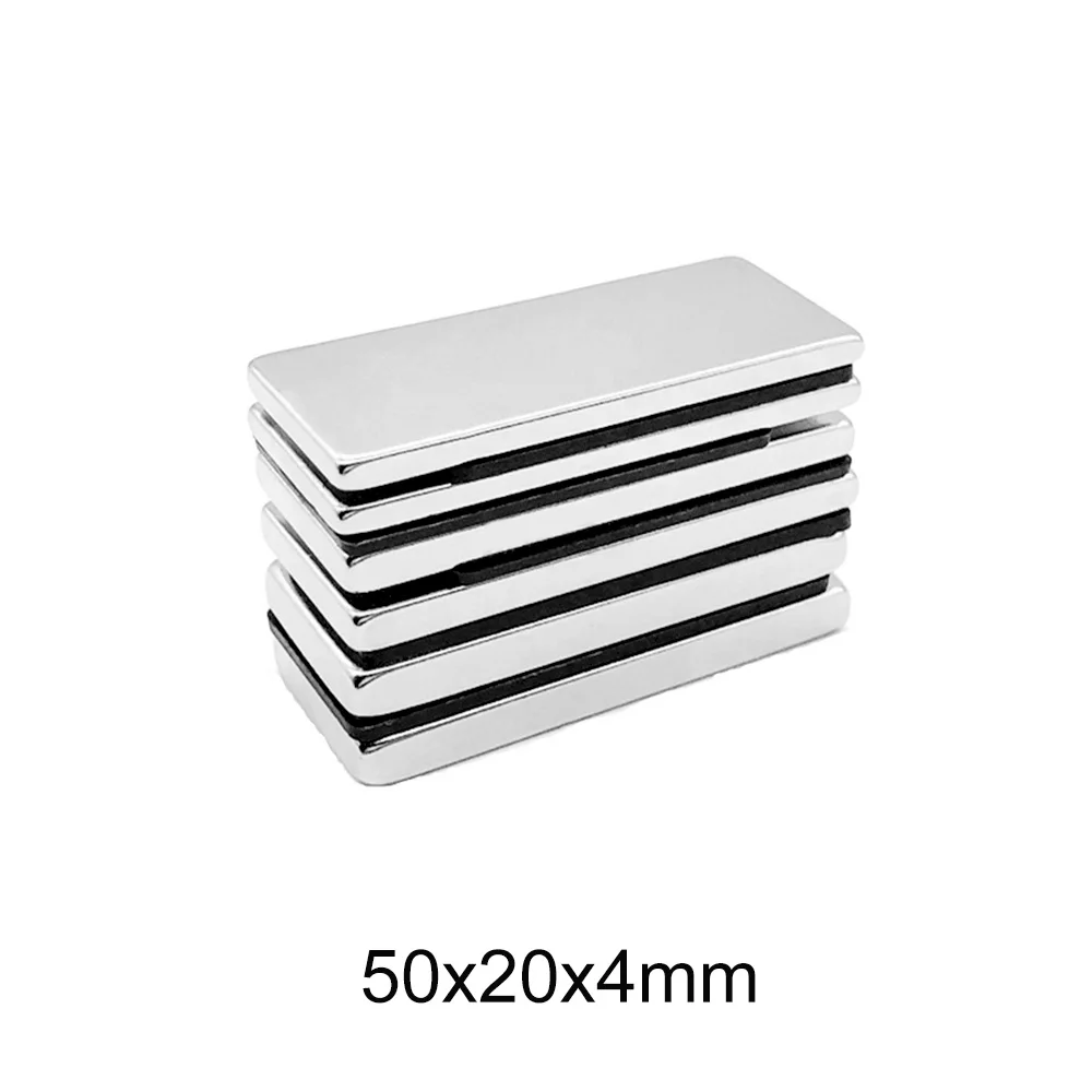 

2/5/10/15pcs 50x20x4 Strong Neodymium Magnet 50mm x 20mm Block NdFeB Permanent magnet 50x20x4mm Search Magnets sheet 50*20*4 mm