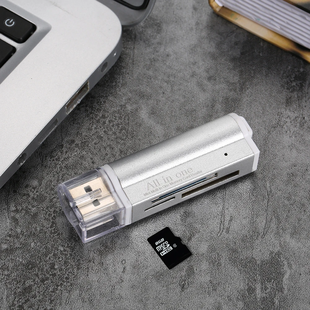 Все в одном кард-ридер USB 2,0 Мини Портативный для SD/TF/MS Duo/Micro MS(M2)/MS Pro Duo