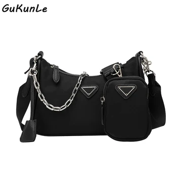 

High Quality Women Handbag Famous Brand Designer Fashion Nylon Chain Shoulder Messenger Bag Vintage Simple Small Square Bag