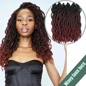 

12inch Goddess Nu Locs Soft Crochet Hair Braids Faux Locs Curly Synthetic Hair Pre Loop Crochet Braiding Hair