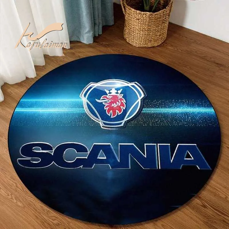 Черный Ковер Scania круглый коврик напольный ковер для грузовика мягкий спальни