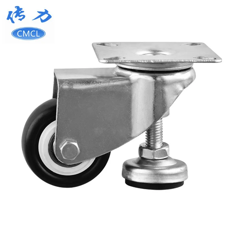 

2 Pcs/Lot 2-inch Horizontal Adjustment Wheel With Foot Cup Mute Mechanical Caster Height Adjustable Universal Factory Direct