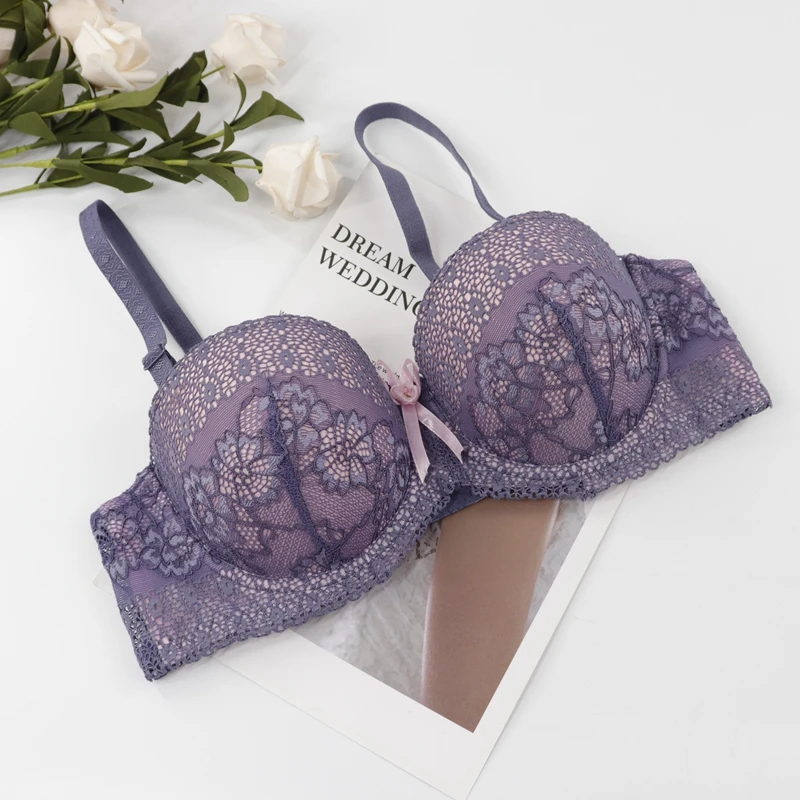 Beauwear 34A 40D супер мягкий бюстгальтер пуш ап кружевное цветочное женское нижнее
