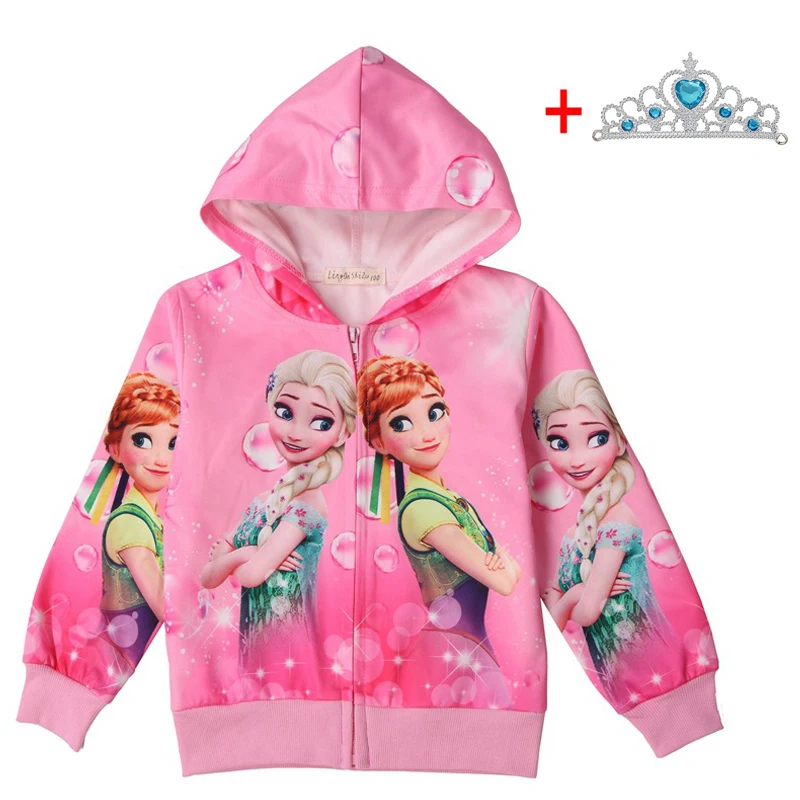 Осенние милые детские куртки ветровка на молнии для девочек толстовки с героями мультфильмов одежда для девочек с изображением Анны и Эльзы 2, 3, 4, 5, 6, 7 лет - Цвет: M2