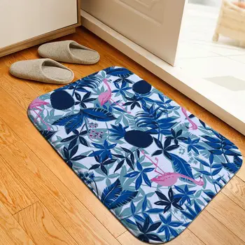 

Nordic Colorful Flamingo Bathroom Mat Bedside Rug Super Soft Crystal Fleece Anti Slip Absorbent Kitchen Carpet Balcony Doormat
