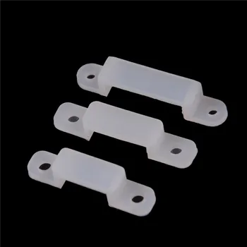 

10Pcs/lot 10mm 12mm 17mm Width Silicone Mounting Connector Clip For 220V IP67 Waterproof 3528 5050 5630 LED Strip Fixing Holder