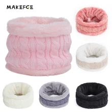 Зимний круговой шарф для маленьких мальчиков и девочек, открытый теплый детский шарф, геометрические детские вязаные шарфы, аксессуары