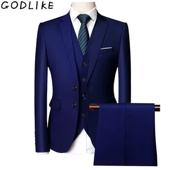 

Wedding Suits For Men Slim Fit Men's Business Casual Groom Suits Formal Burgundy Green Purple Yellow Red White Man Suit 5XL 6XL