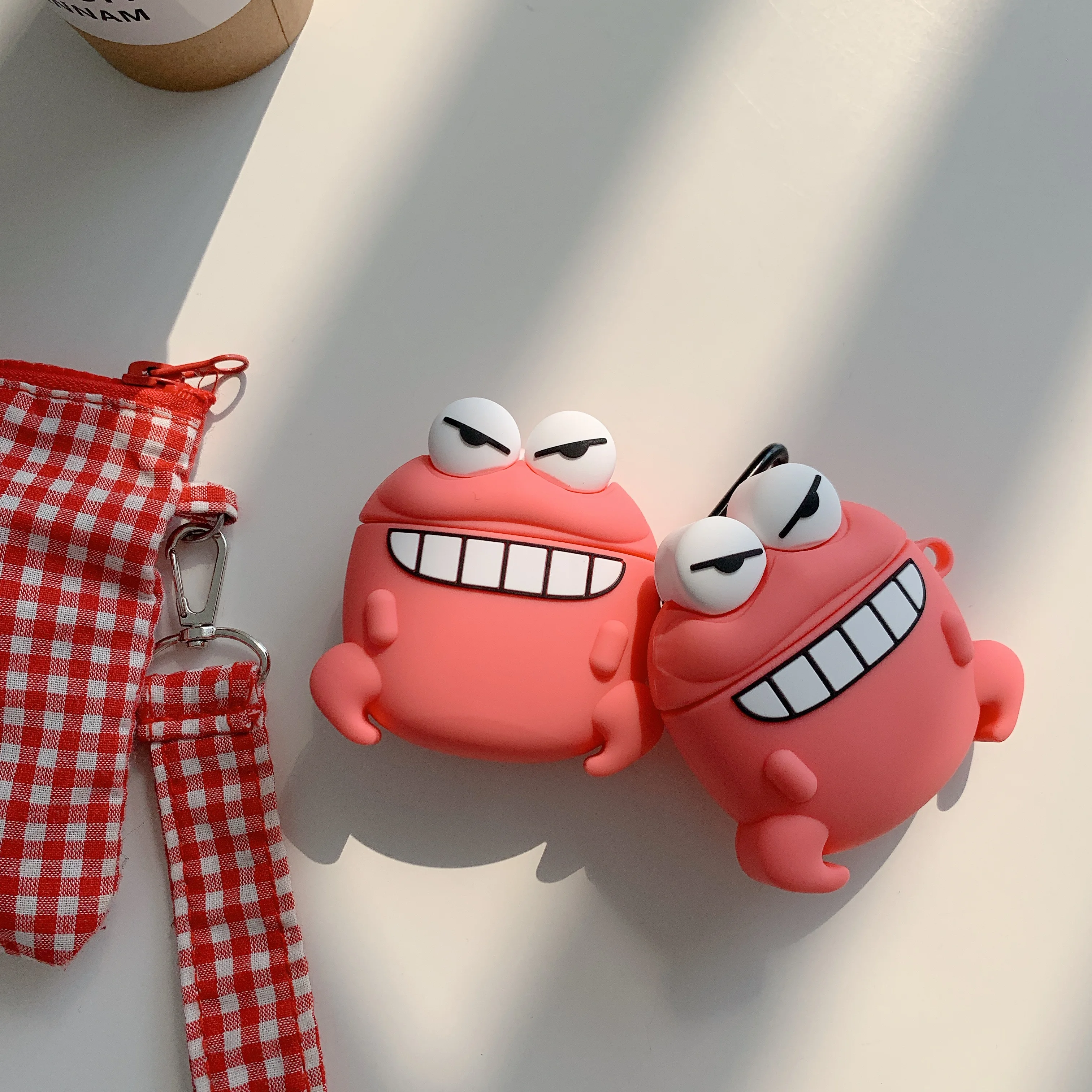 

Cartoon Crab Silicone Cover For AirPods 1/2 Cute charging Earphone Case Headphone Accessories Wireless Bluetooth Protective Cove