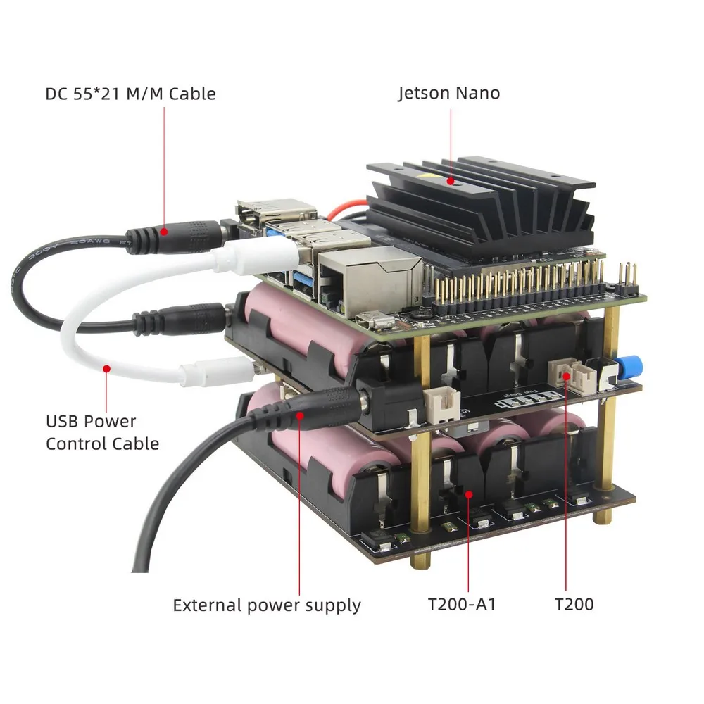 NVIDIA Jetson Nano 18650 UPS и плата расширения управления питанием, T200 щит для NVIDIA Jetson Nano комплект разработчика