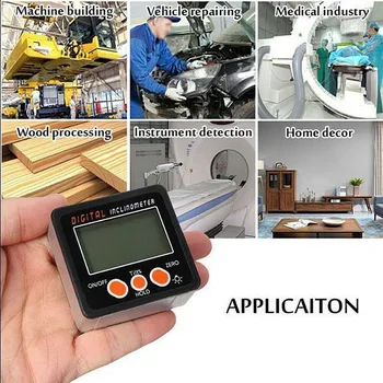 

Portable Digital Inclinometer Level Box Electronic Protractor Angle Finder Bevel With Magnet Inside