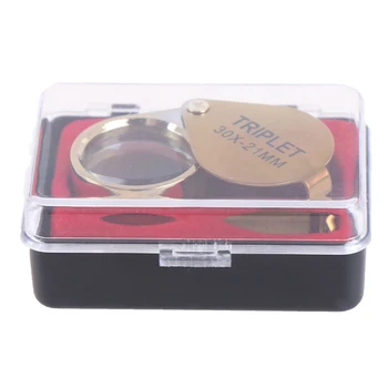 

Magnifying Glass 30x 30x21mm Loupe Magnifier Magnifying Triplet Jewelers Eye Glass Jewelry Magnifying Glass With Exquisite Box