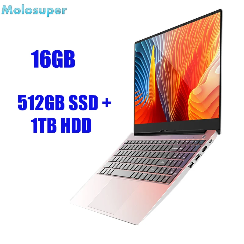 Molosuper 15.6 Pollici Core I7 Notebook Laptop 8Gb O 16Gb Ram 512Gb Ssd 1Tb Hdd Ips Fhd Schermo Metallo Windows 10 Computer Da Gioco