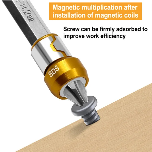 Anillo magnético fuerte de Metal, destornillador eléctrico con mango magnético extraíble para el hogar, tornillo de cuchillo 4