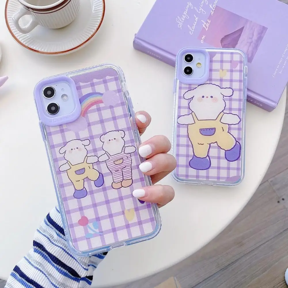 Dancing sheep friends cases for iPhone 11 Pro XS Max X XR 7 8 Plus SE 2020 Candy Color Soft Silicone Shockproof Cover | Мобильные