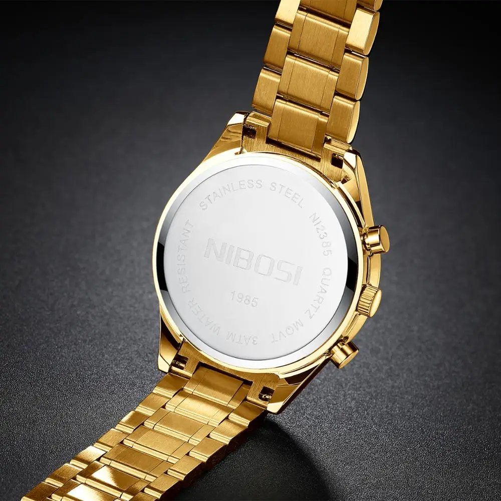 Nibosi vip 1 stainless steel skeleton fashion mens watches with black top brand luxury sports quartz watch men relogio masculino