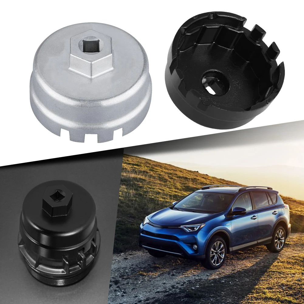 64.5mm Aluminium Universal 14 Flutes Cap Oil Filter Wrench Housing Tool