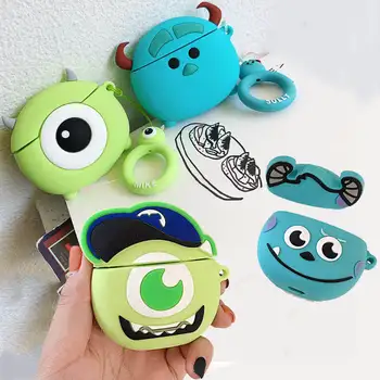 

3D Three Eyes Monsters Alien Mike Sully Soft Silicone Case for Apple Airpods 1 2 Bluetooth Wireless Earphone Cover Box Bags