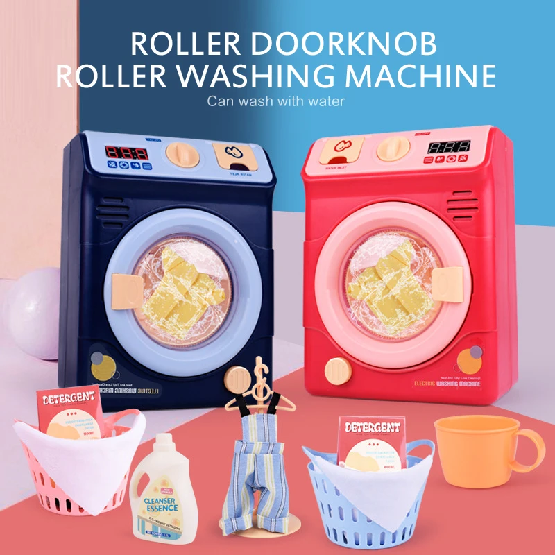 

Children's play house toys simulation electric drum washing machine kids girl pretend Home appliances toy without battery