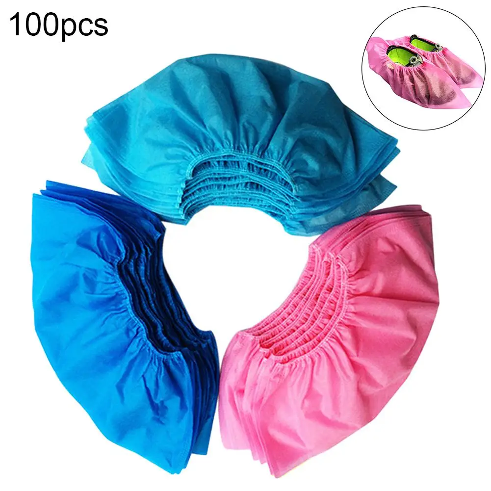 Cubierta desechable para zapatos antideslizante, antipolvo, para niños, estudiantes, adultos, no tejida, para el hogar, 100 Uds.