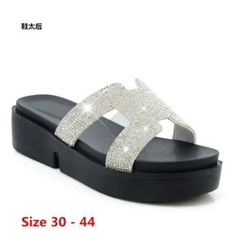 

Flat Platform Sandals Female Summer Med Heel Women Thick Bottom Shoes Wedge Slippers Women's Sandals Small Big Size 30 - 44