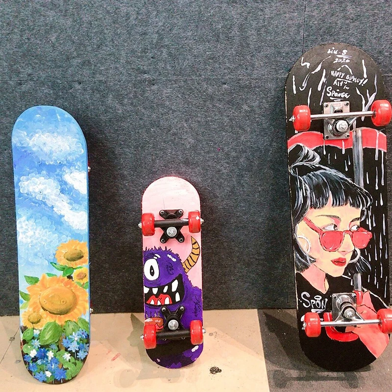 

Skateboard Decks Child DIY Board 7-Layer Wood Maple Skate Board Double Rocker No Printing DIY Part Blank Board Kids Toy Gift