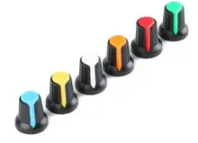 20 pçs wh148 potenciômetro interruptor botão tampão plástico botão ameixa lidar com 15x17mm ag2 lidar com 6mm preto vermelho amarelo laranja branco