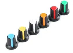 20 pçs wh148 potenciômetro interruptor botão tampão plástico botão ameixa lidar com 15x17mm ag2 lidar com 6mm preto vermelho amarelo laranja branco