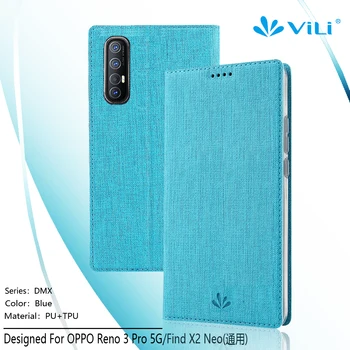 

For Oppo Reno 3 PRo 5G Flip Leather Case for Oppo Find X2 Neo Fashion Magenic Card Slot Kickstand Holder Flip Cover Case