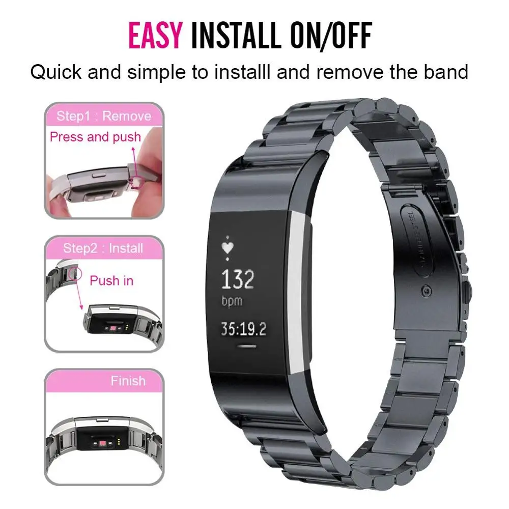 OULUCCI ремешок из нержавеющей стали для Replacement Charge 2 сменный ремешок для Fitbit Charge 3 ремешок для часов