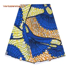 Полиэстер воск печатает ткань Анкара Африканский воск печать ткань воск высокого качества 6 ярдов африканская ткань для вечерние платья FP6086
