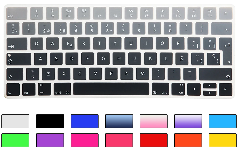 HRH 100cs EU испанская силиконовая Радужная клавиатура для MAC Magic Беспроводная Bluetooth