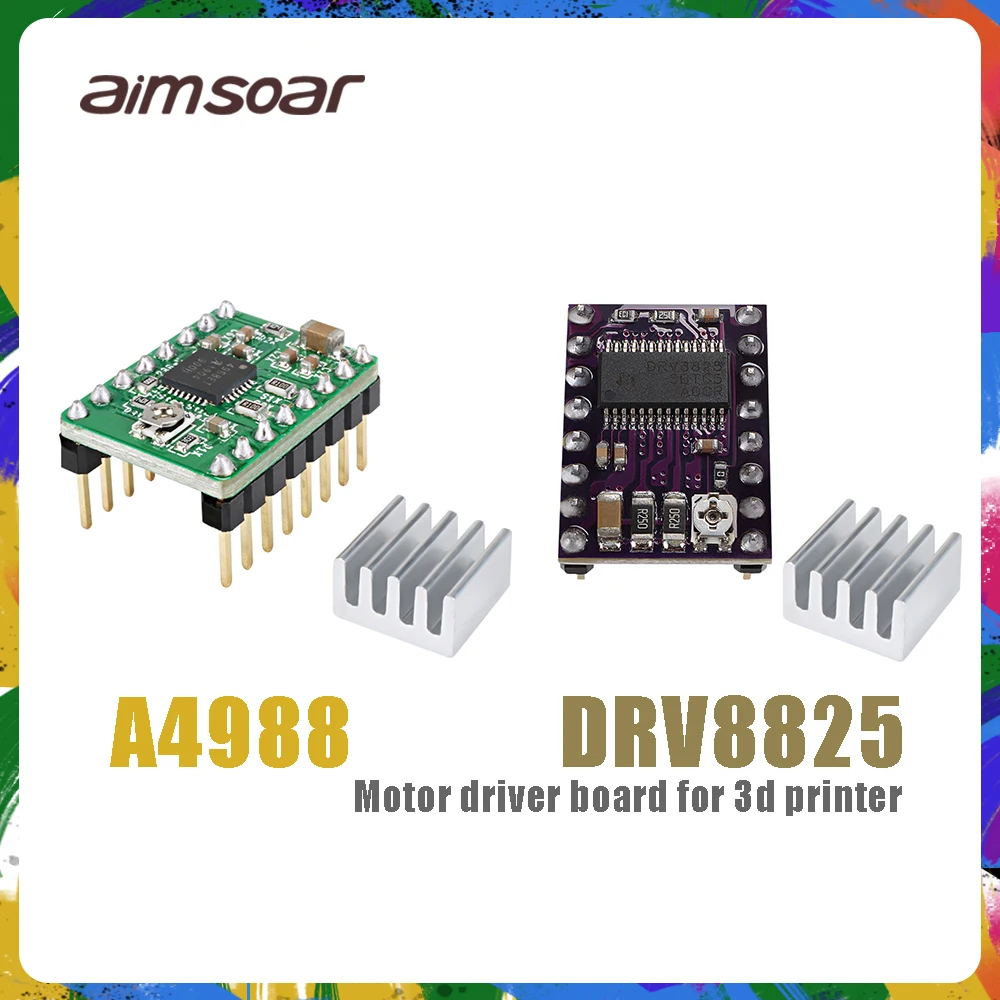Драйвер шагового двигателя a4988 DRV8825 модуль драйвера радиатор Reprap Ramps 1 4/1 5/1 6