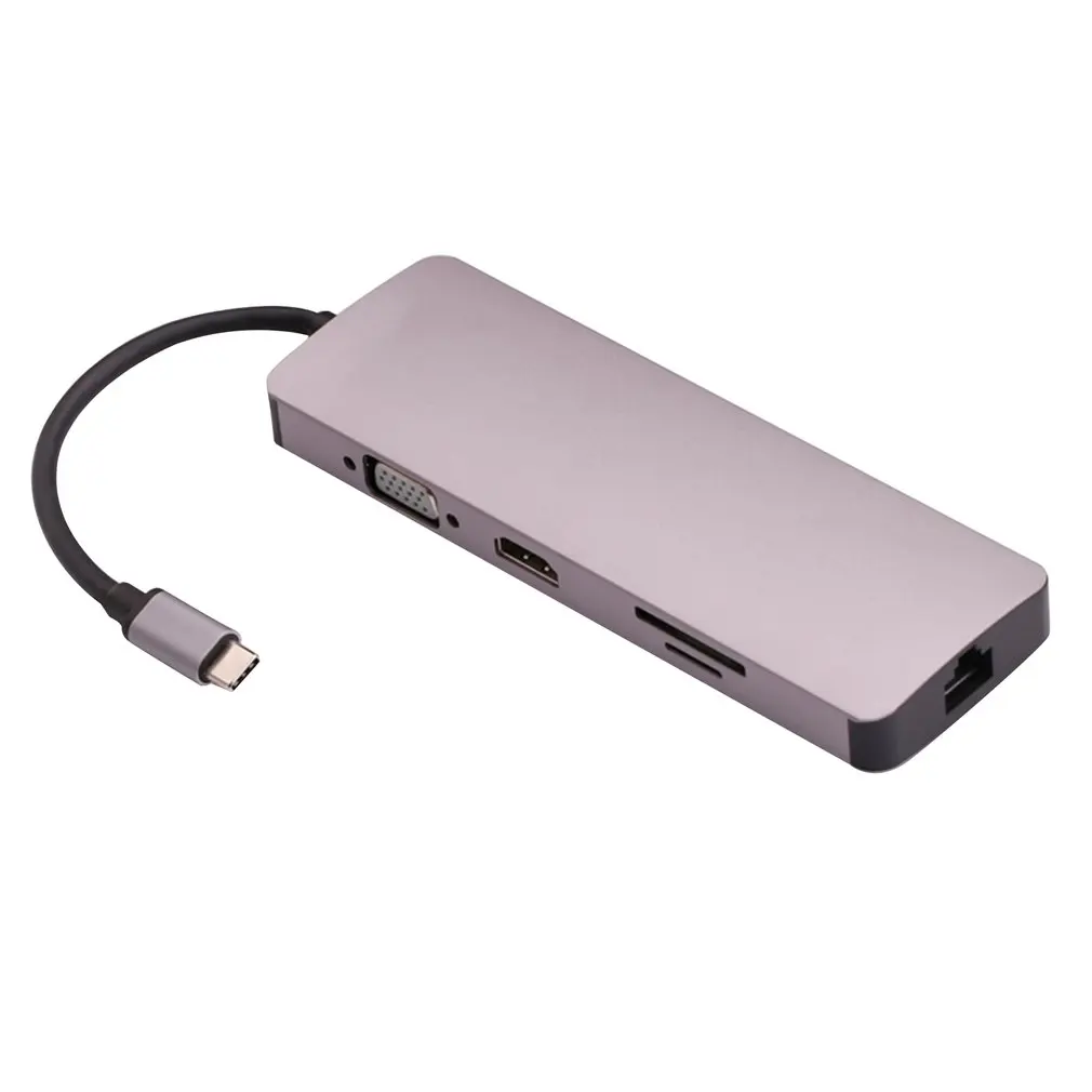 USB-C концентратор type C концентратор USB 3,0 Thunderbolt 3 HDMI 3,5 мм аудио RJ45 адаптер для MacBook Pro для samsung Galaxy