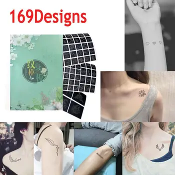 

108 Designs Temporary Tattoo Stencils Book Template Tattoo Model for Body Art Freestyle Set Print Waterproof Arm Tattoo Cute