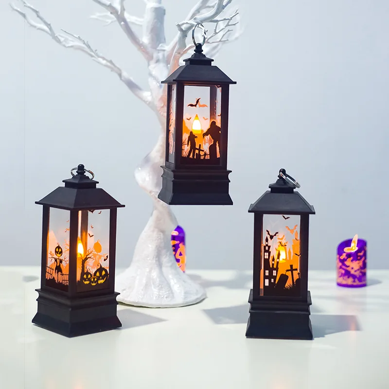 

Pumpkin Witch Ghost Hand Led Lantern Simulation Flame Light Small Oil Lamp Bar Festival Halloween Decoration