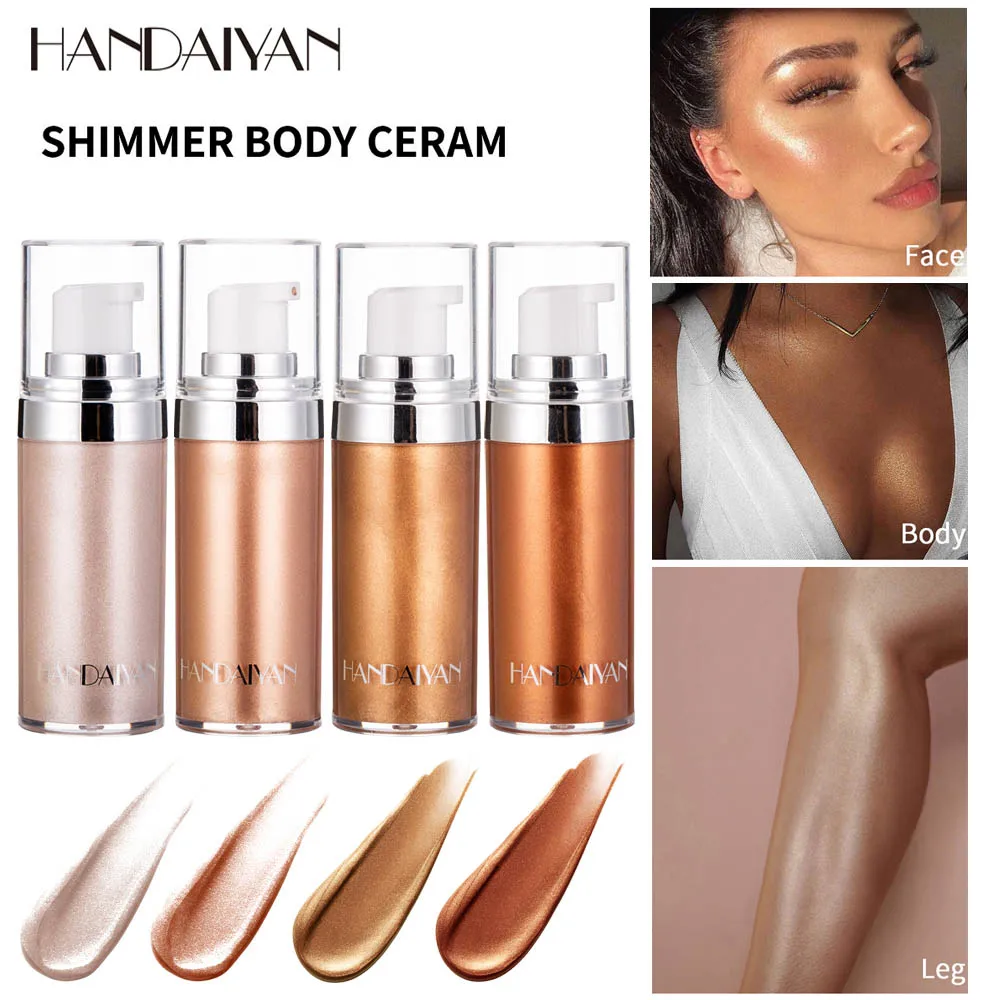 

20ml Shimmer Body Foundation Cream Body Face Contour Highlighter Soft Liquid High Gloss Concealer Makeup Base Brighten Skin