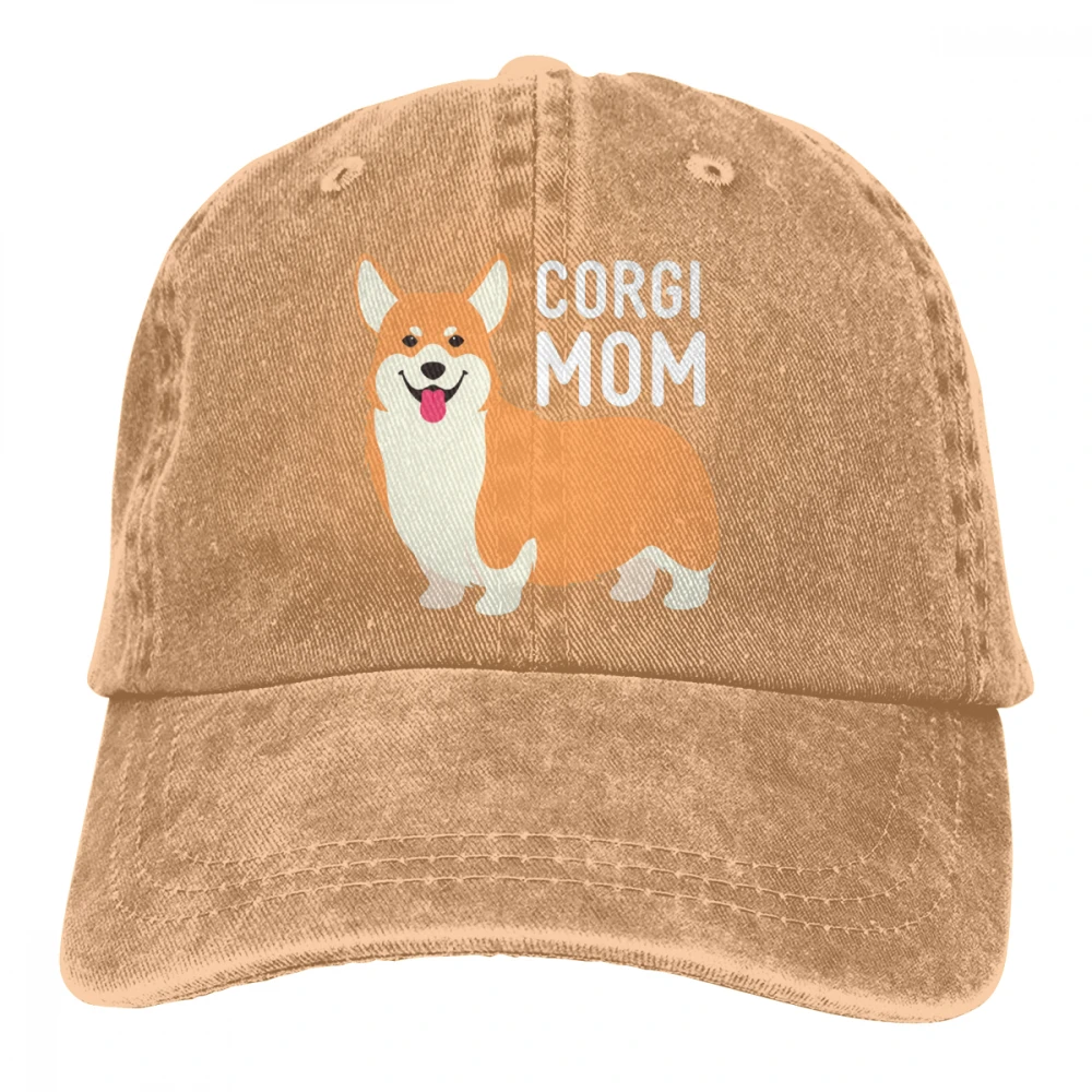 Корги мама Casquette черный унисекс Мужские Женские джинсовые бейсболка с ремешком кепки Регулируемый Гольф папа шляпа - Цвет: Хаки