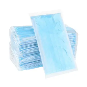 

50Pcs 3-Layer Disposable Solid Color Non Woven Mouth Masks Soft Face Covers Security protection In stock fast shipments