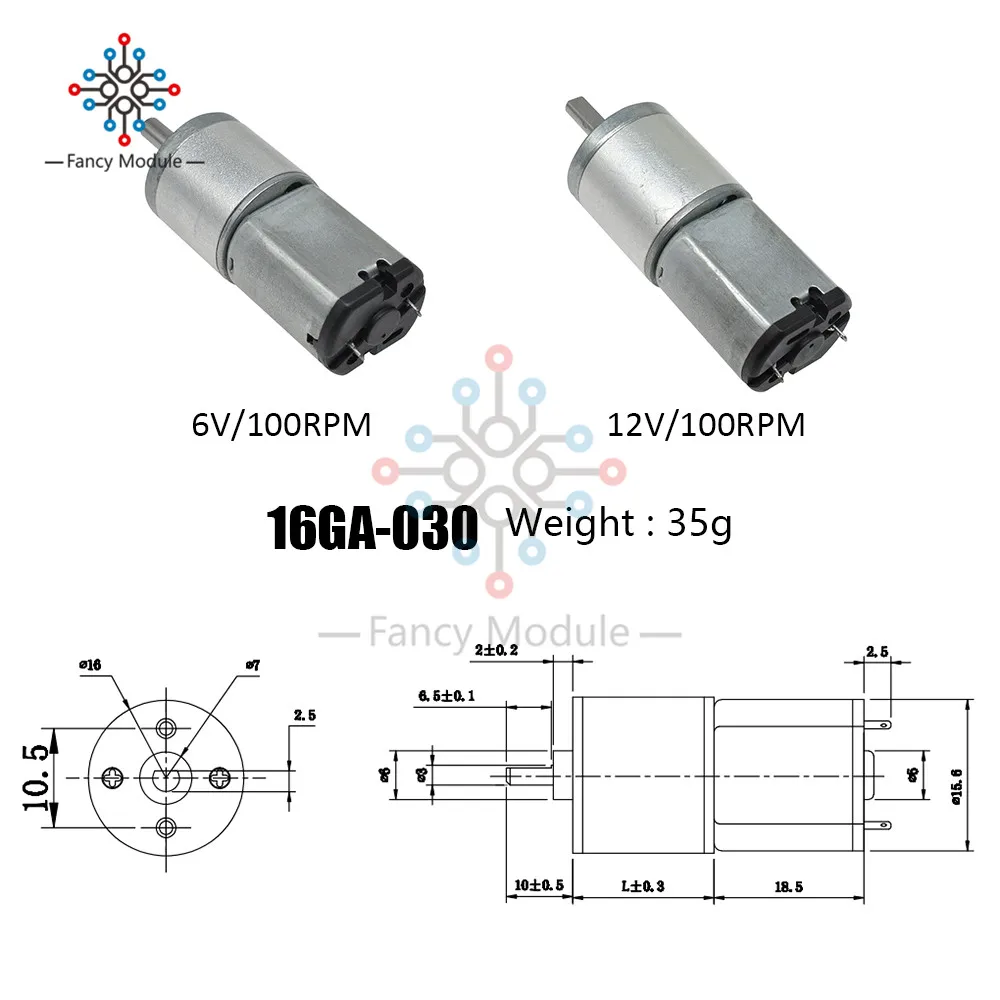 Diymore 16GA030 DC мотор-редуктор 6 V/12 V Высокоточный мотор-редуктор ed для смарт-автомобиля электронная игрушка
