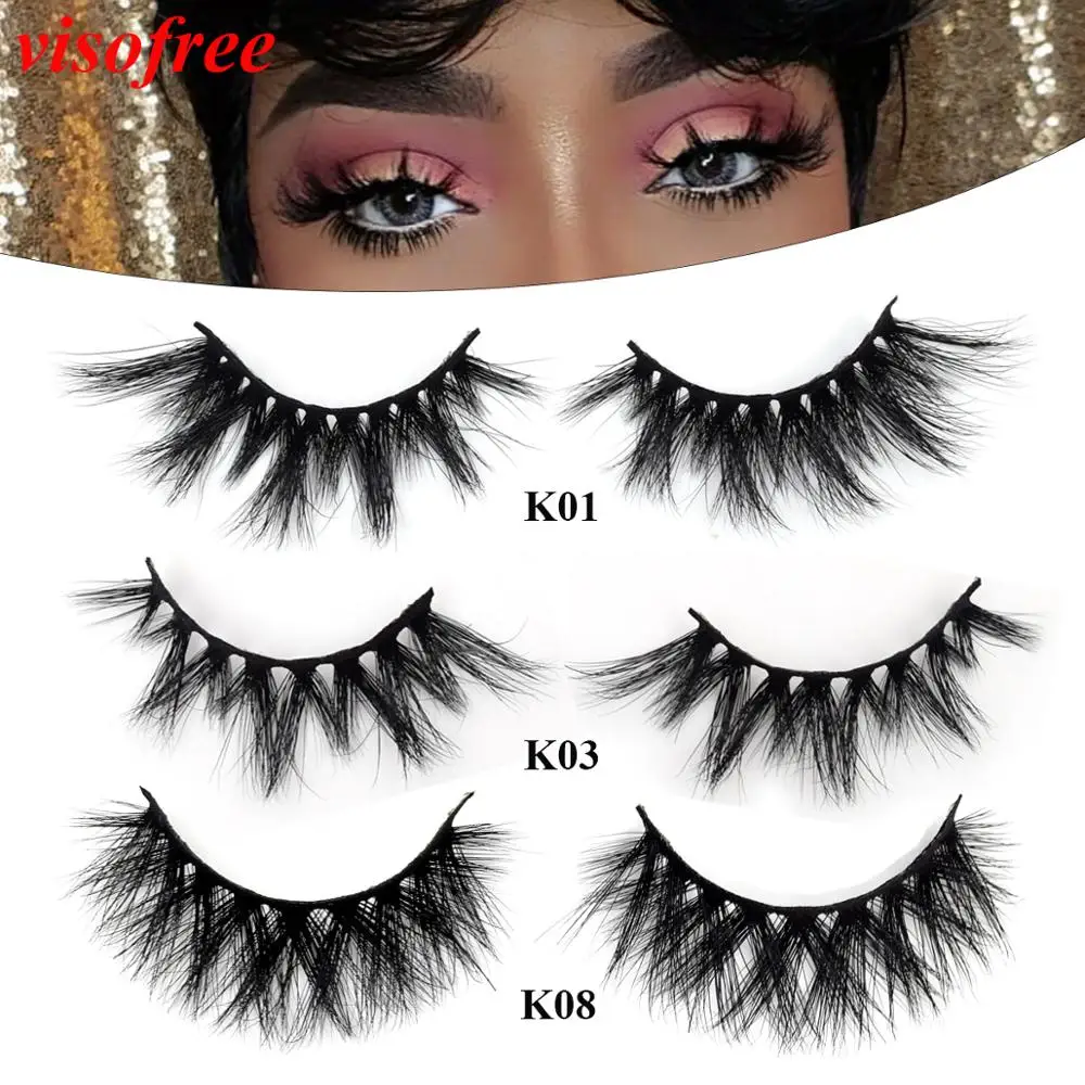 

Visofree Eyelashes Mink Eyelashes Dramatic 3D Mink Lashes Reusable Thick False Eyelashes Makeup Extension Eyelash Fake Lashes