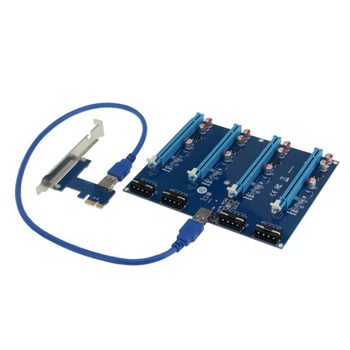 

PCI-E Adapter Card PCIe 1 to 4 Riser Card 1X to 16X Slot Card for PC Computer Connector