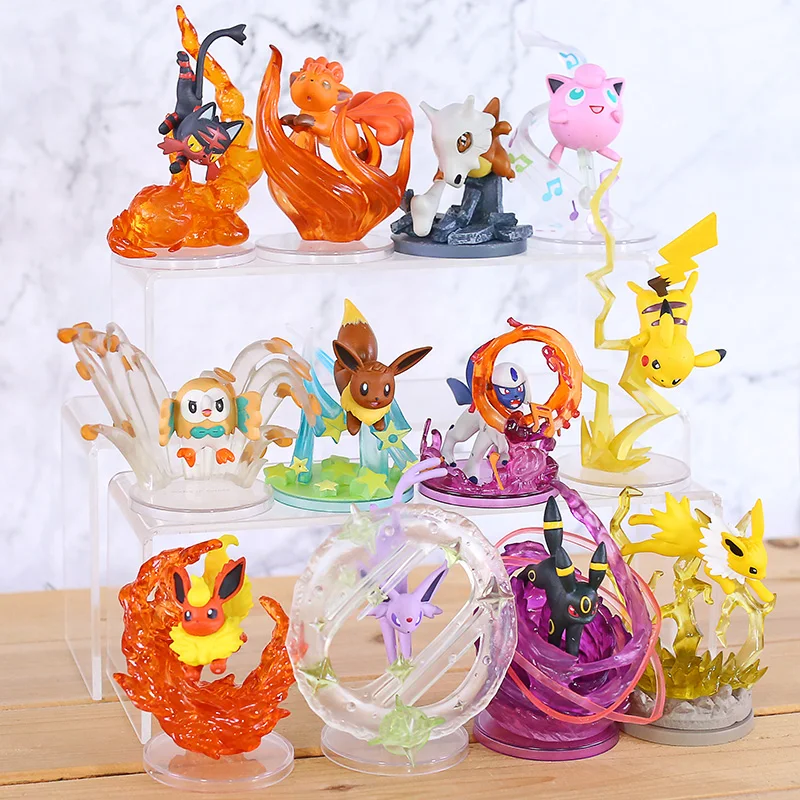 Monster Vulpix Иви-флареон Jolteon Umbreon Espeon Rowlet Jigglypuff Cubone Litten Absol мини-фигурки из ПВХ игрушки 6 шт./компл