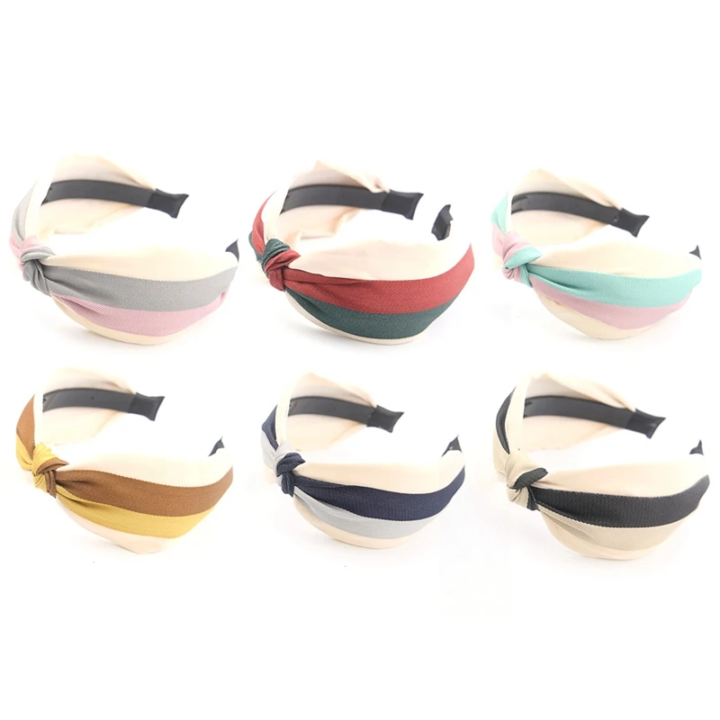 Knot Cross Tie Korean Fashion Women Hair Band Hairband Knitted Rib Girls Bow Hoop Hair Accessories Velvet Twist Headband