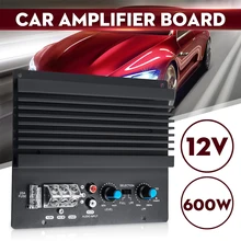 12v 600w amplificador de áudio mono, subwoofer poderoso, placa de amplificador para carro, módulo de amplificador automotivo 3d de cristal, potência