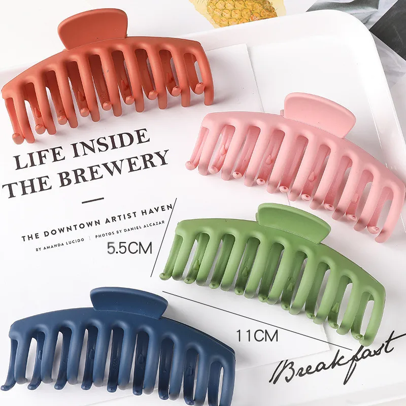 Hot Sale Solid Color Claw Clip Large Barrette Crab Hair Claws Bath Clip Ponytail Clip For Women Girls Hair Accessories Gift bride headband